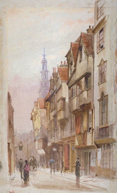 Kilátás a Wych Streetre, Westminster, keletre nézve a New Inn Gateway-től, London, c1880 alkotó: John Crowther
