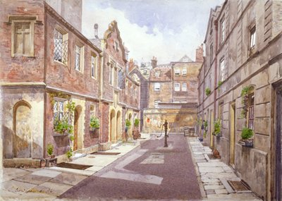 Kilátás az alamizsnára a Cock Courtban, a Jewry Streeten, Londonban, 1886. alkotó: John Crowther