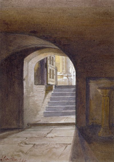 Kilátás a Szent Péter ad Vincula-kápolnára a londoni Towerben, 1884 alkotó: John Crowther