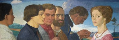 Néhány későbbi primitív és Madame Tisceron, 1912 (tempera, vászon) alkotó: John Currie