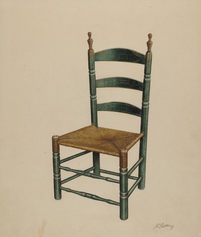 Létra hátsó szék, c. 1939. alkotó: John Cutting