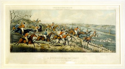 Harc az indulásért, The Leicestershires, metszett Henry Alken (1785-1851) 1825 (színes metszet) alkotó: John Dean (after) Paul