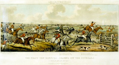Az első tíz perc, The Leicestershires, metszett Henry Alken (1785-1851) 1825 (színes metszet) alkotó: John Dean (after) Paul