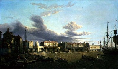Kilátás az Old London Bridge-re, ahogy 1747-ben volt (olaj, vászon) alkotó: John Dean Paul