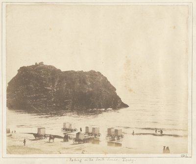 Fürdés a Tenby déli homokon. alkotó: John Dillwyn Llewelyn