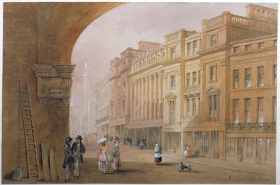 Kilátás a Gray Streetre, Newcastle upon Tyne (bc, tinta és WC papíron) alkotó: John Dobson