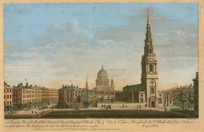 A Szent Brigitta plébániatemplom északnyugati homlokzatának perspektivikus nézete a gyönyörű toronnyal. alkotó: John Donowell