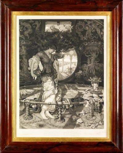 The Lady of Shalott (mezzotint) alkotó: John Douglas Miller