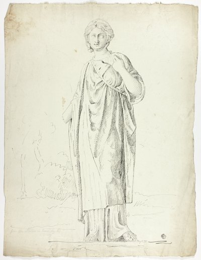Antik szobor álló, leterített nőről alkotó: John Downman