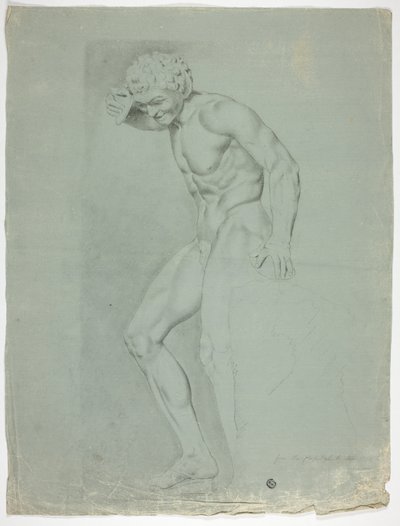 Álló faun antik szobra cintányérokkal alkotó: John Downman