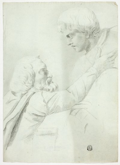 Szakállas férfi és fiú (a Bas-Relief-től) alkotó: John Downman