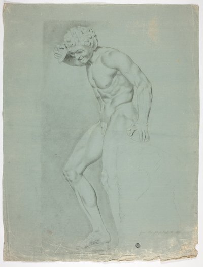 Álló faun antik szobra cintányérokkal alkotó: John Downman