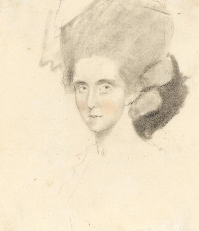 Strathmore grófnője, 1781 (ceruza fekete és piros krétával a papíron) alkotó: John Downman