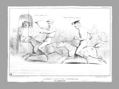 Poney verseny a nyeregért a székért Cambridge-ben, 1834. alkotó: John Doyle
