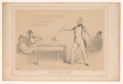 Spotprent találkozott Lord Palmerstonnal Nagy sírás és kis gyapjú vagy A keresés joga a látogatás jogával szemben! (cím a tárgyon) HB Sketches (sorozat címe az objektumon) alkotó: John Doyle