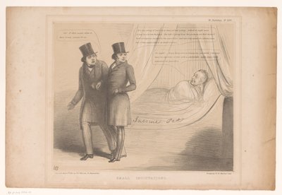 Spotprent találkozott Peellel egy kényelmes ágyban Kisebb célzások (cím az objektumon) HB Sketches (sorozat címe az objektumon) alkotó: John Doyle