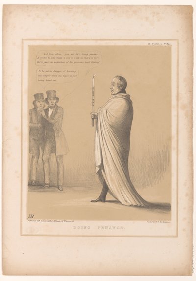 A Spotprent premierje Peel als boetedoening vezeklés (cím a tárgyon) HB Sketches (sorozat címe az objektumon) alkotó: John Doyle