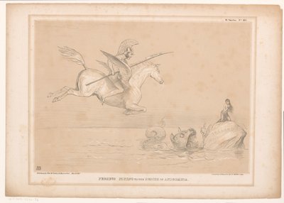 Kiváló az ír vasúti törvényjavaslat felett Perseus Androméda megmentésére repül (cím az objektumon) HB Sketches (sorozat címe az objektumon) alkotó: John Doyle
