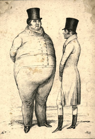 „Két nagy súlyú személyiség a gyepen. Lekérdezés, melyik a súlyosabb?, 1829. alkotó: John Doyle