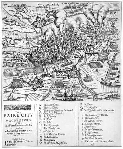 Magdenburg tündérvárosa, az erődítményekkel és a kiépítésekkel. És milyen módon ostromolta John Tserclaes Tilty grófja, 1631 alkotó: John Droeshout