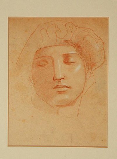 Egy kelta isten feje (kréta papíron) alkotó: John Duncan