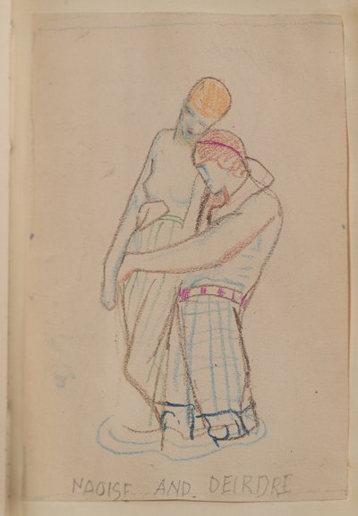 Naoise és Deirdre (ceruza) alkotó: John Duncan
