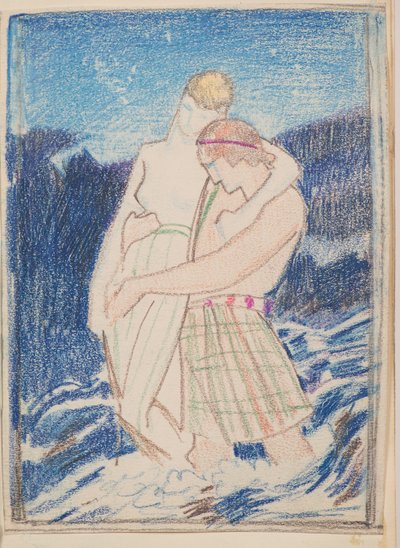 Naoise és Deirdre (ceruza) alkotó: John Duncan