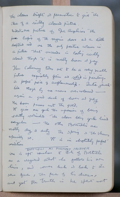 60 vázlatot és illusztrációt tartalmazó vázlatfüzet, írások a temperafestékről és a művészekről, köztük Botticelliről. alkotó: John Duncan