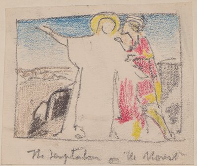 A kísértés a hegyen (ceruza) alkotó: John Duncan