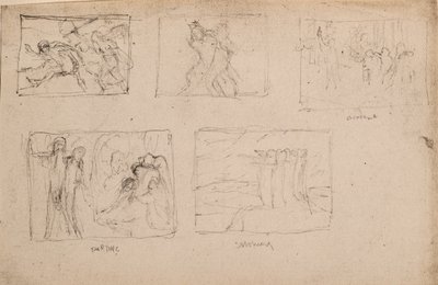 Untitled [Öt ábravázlat] (ceruza) alkotó: John Duncan