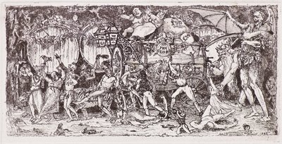 Négy tigris által rajzolt boroshordó alkotó: John Duncan