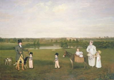 William Hetton Cooke feleségével és gyermekeivel a Worleston Rookeryben, Chesterben alkotó: John E. Ferneley