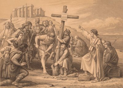„A kereszténység első prédikációja Nagy-Britanniában”, 1900 körül alkotó: John Easton