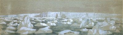 A déli sarki gát egy része, 1841. február 2. (akvarell) alkotó: John Edward Davis