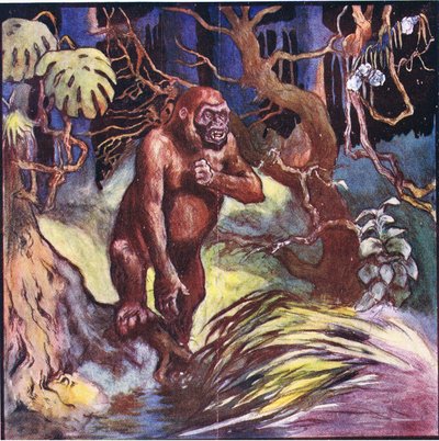 Előttünk egy hatalmas gorilla (színes lito) állt alkotó: John Edwin Noble