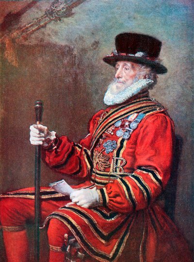 Az Őrség Yeoman of the Guard (színes litográfia) alkotó: John Everett (after) Millais