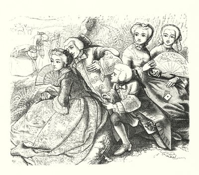 A beszélő tölgy (metszet) alkotó: John Everett (after) Millais