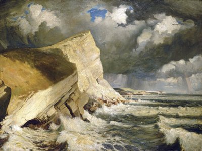 Lulworth Creek, Dorsetben (Anglia). Olaj, vászon Herbert Barnard John Everett (1876-1949) alkotása. alkotó: John Everett