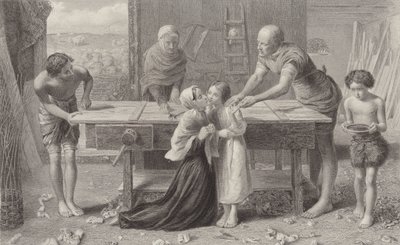 Krisztus a szülei házában alkotó: John Everett Millais