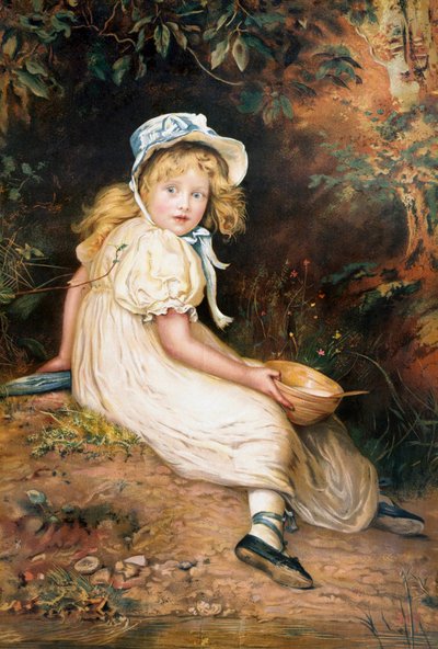 "Little Miss Muffet". 1884 (olaj, vászon) alkotó: John Everett Millais