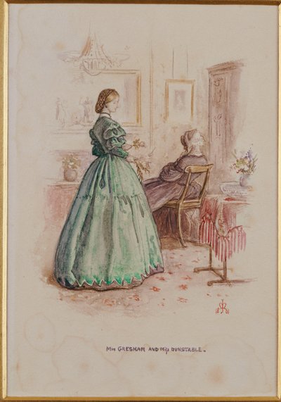 Mrs. Gresham és Miss Dunstable: Illusztráció a "Framley Parsonage"-hoz, 1861 alkotó: John Everett Millais