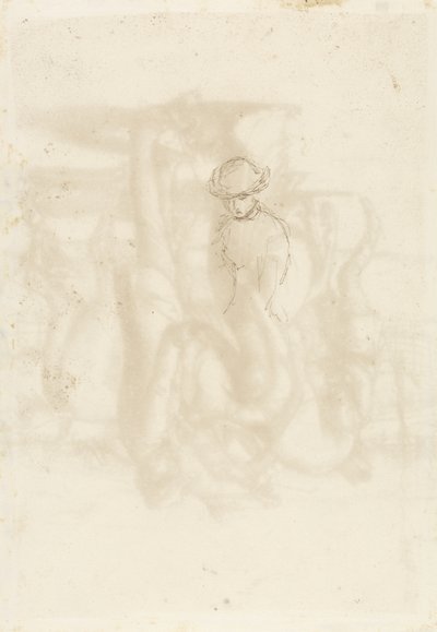 Elutasítva, Verso: Vázlat egy nőről, 1853 (toll és barna tinta papíron) alkotó: John Everett Millais