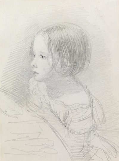 Vázlat egy lányról (ceruza) alkotó: John Everett Millais