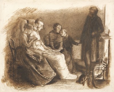 A haldokló ember, 1853 körül (toll és ecset, barna tinta papíron) alkotó: John Everett Millais