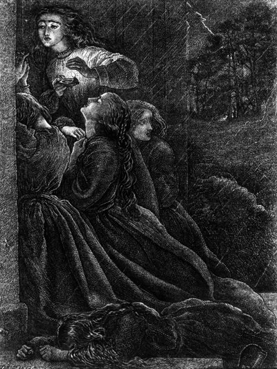 Az öt bolond szűz, illusztráció az „Urunk és Megváltónk Jézus Krisztus példázataiból”, 1864 alkotó: John Everett Millais