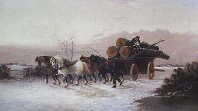 Fakocsi a hóban alkotó: John F. Morris