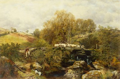 A Pásztor és a juhai egy patak mellett alkotó: John F. Tennant
