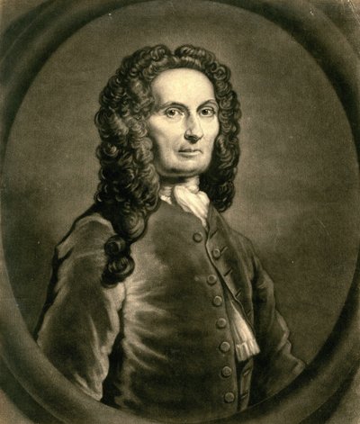 Abraham de Moivre francia matematikus portréja 1667-1754, 1736 alkotó: John Faber