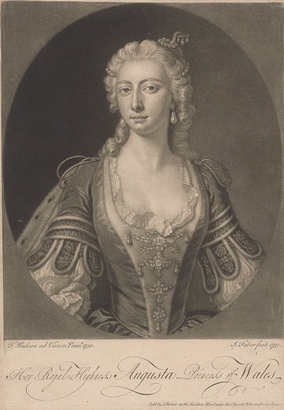 Ő Királyi Fensége Augusta walesi hercegnő, 1751 alkotó: John Faber the younger
