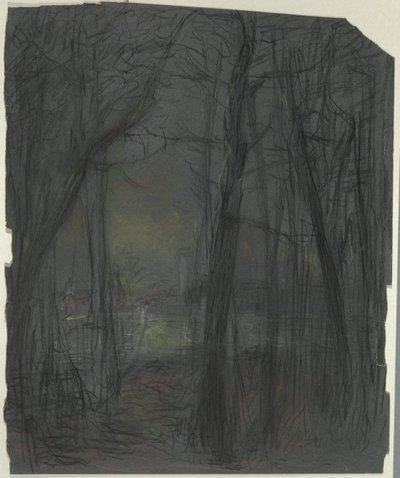 Erdei jelenet alkotó: John Ferguson Weir